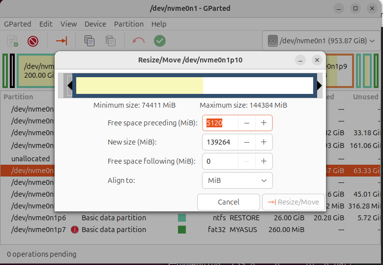 Resize Partition